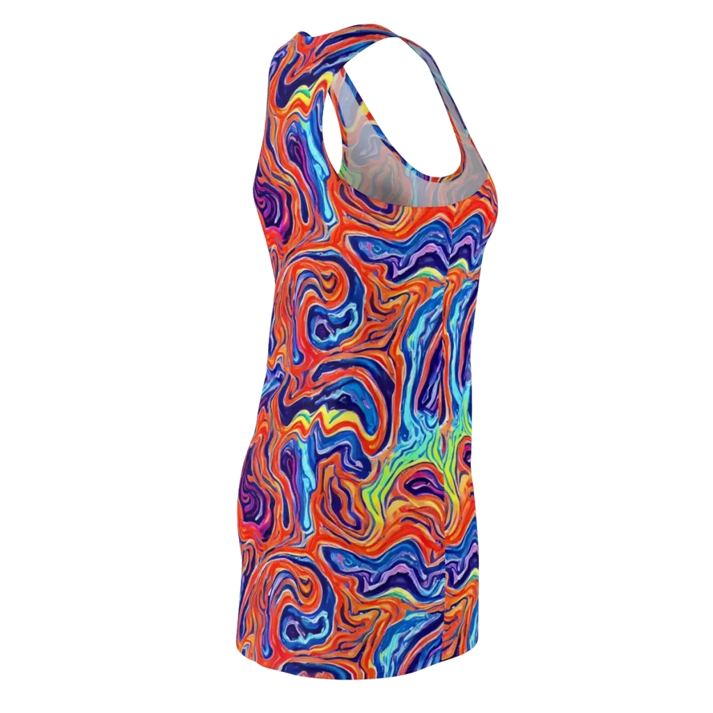 Neon Marbling on Racerback Dress — Back Side