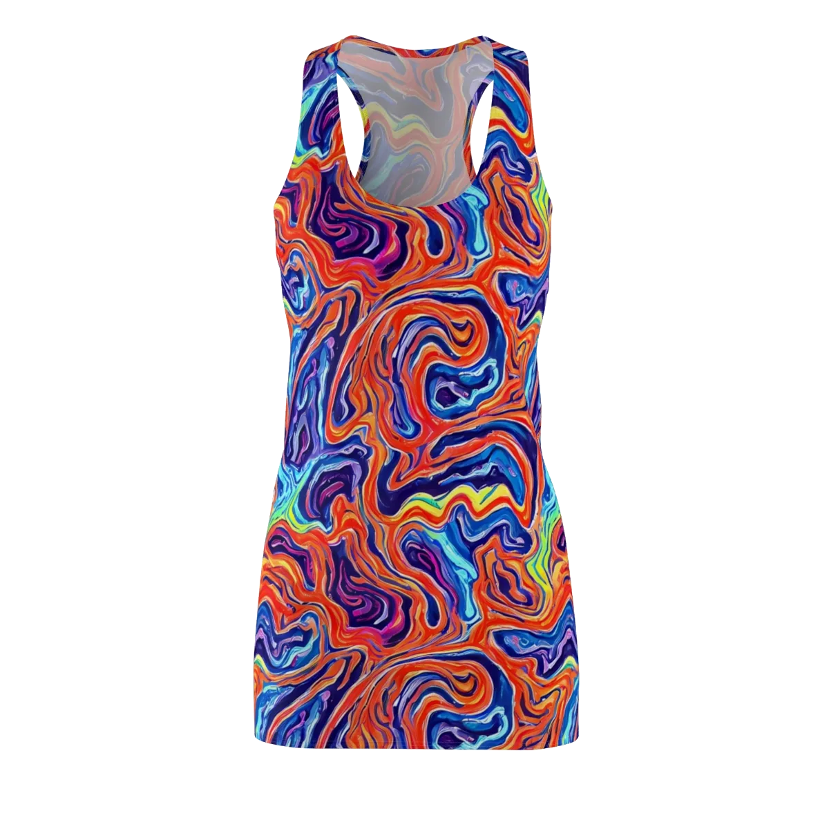 Neon Marbling on Racerback Dress — Front