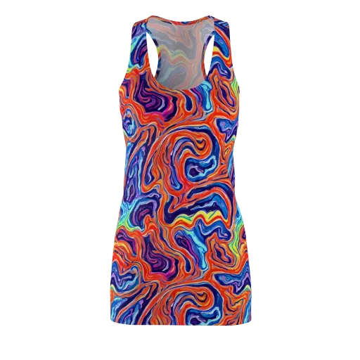 Neon Marbling on a Racerback Dress