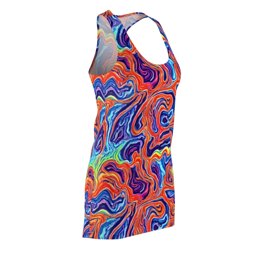 Neon Marbling on Racerback Dress — Front Side