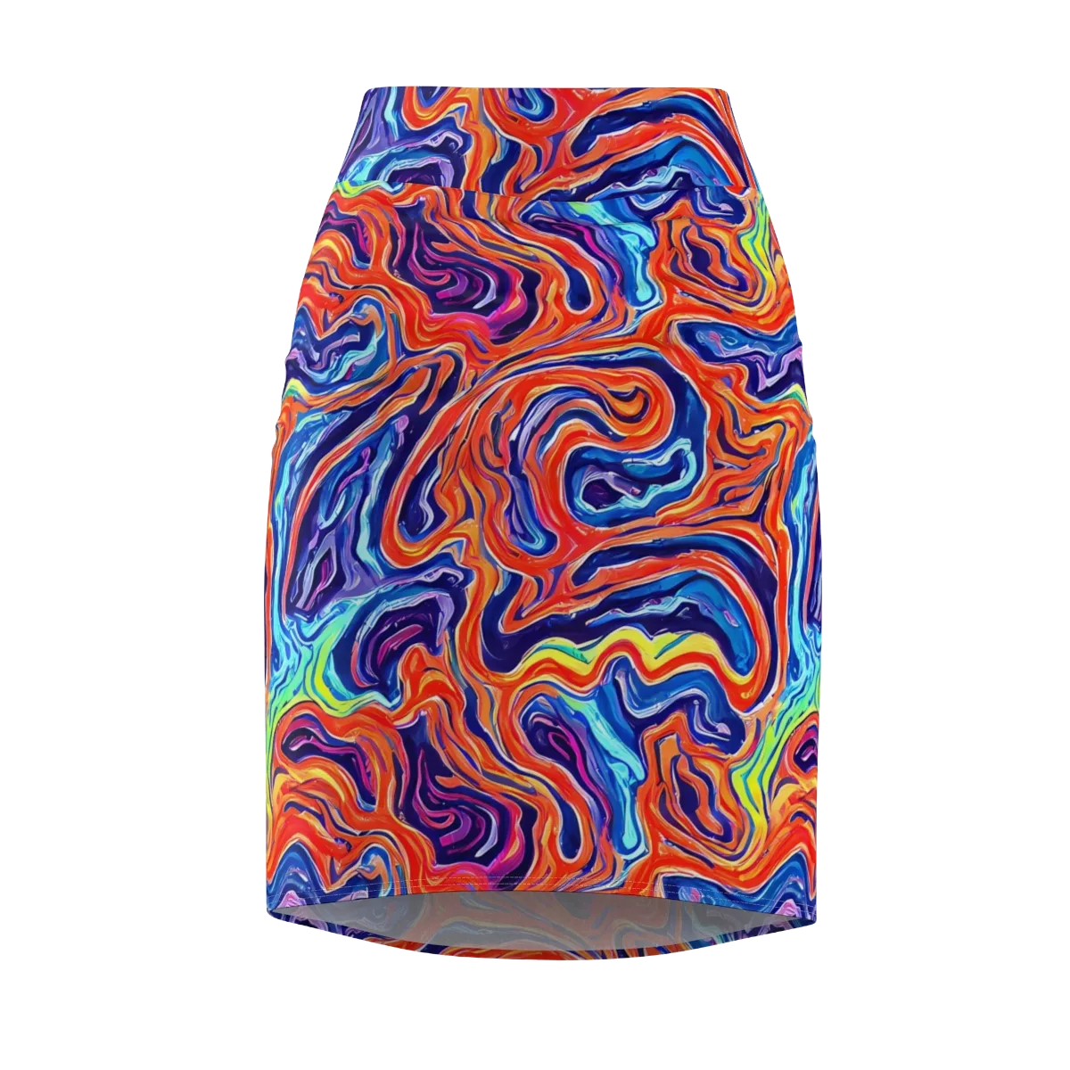 Neon Marbling on Pencil Skirt — Front