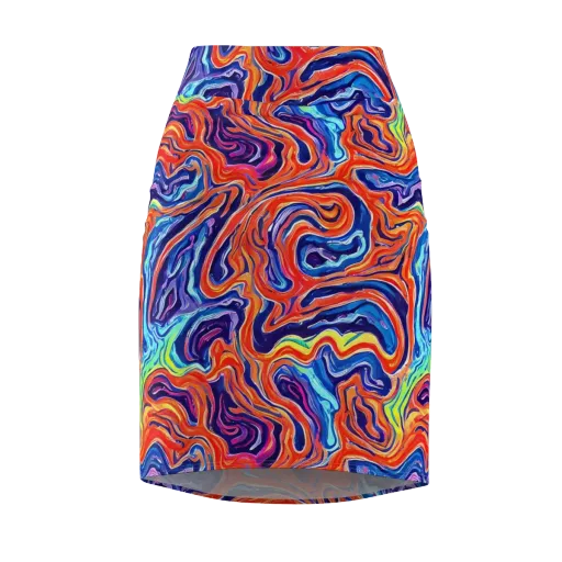 Neon Marbling on a Pencil Skirt