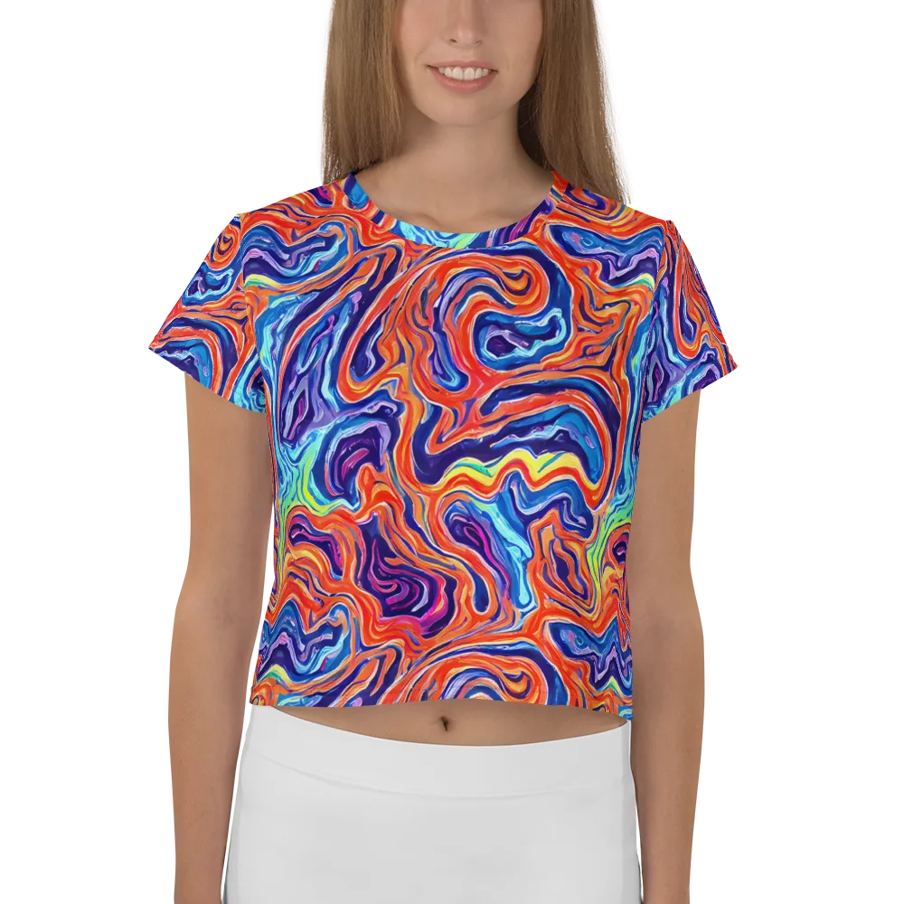 Neon Marbling on Crop Tee — Front