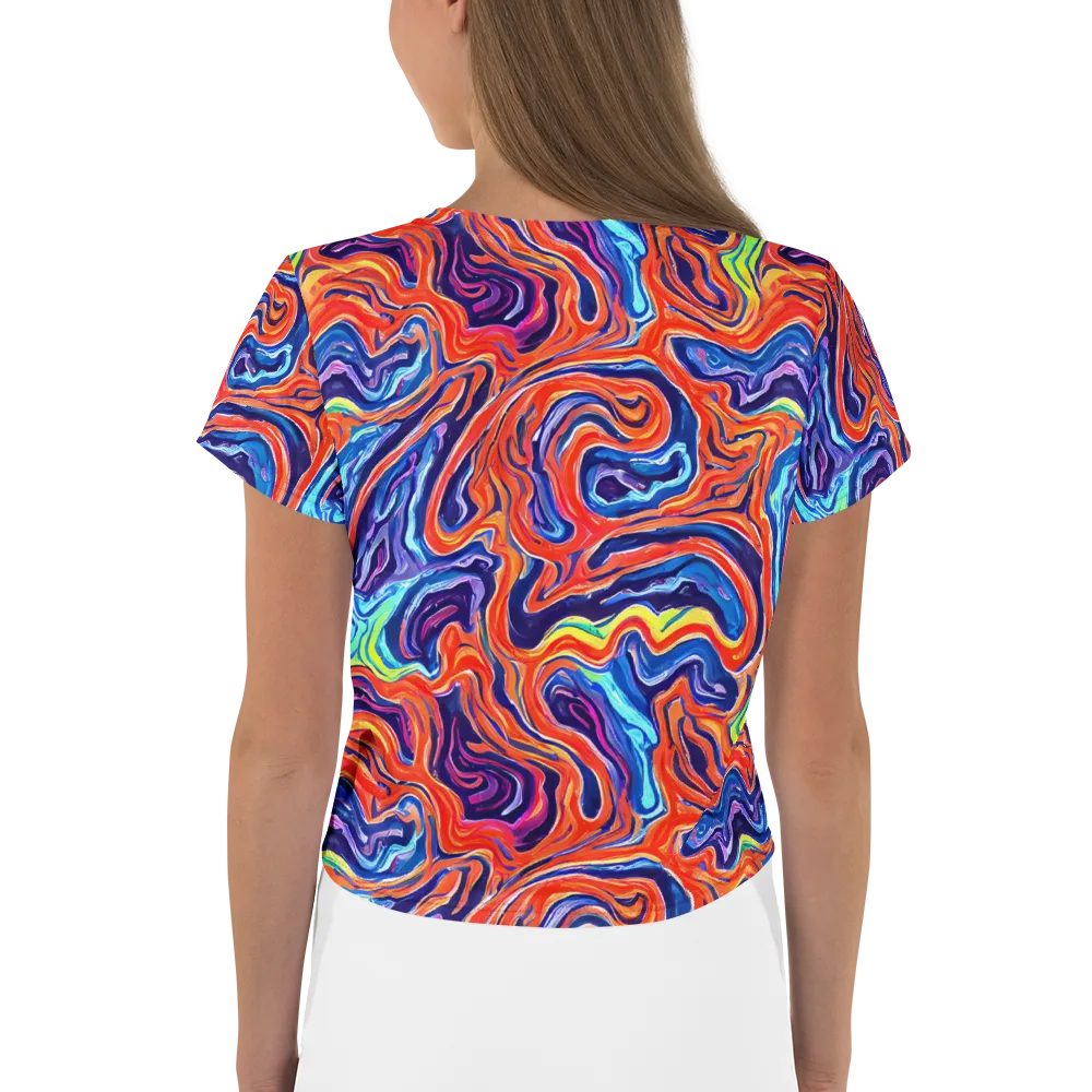Neon Marbling on Crop Tee — Back
