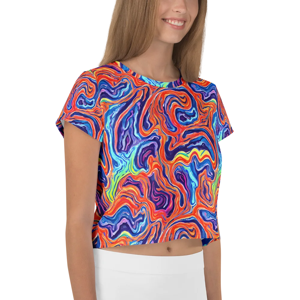 Neon Marbling on Crop Tee — Right