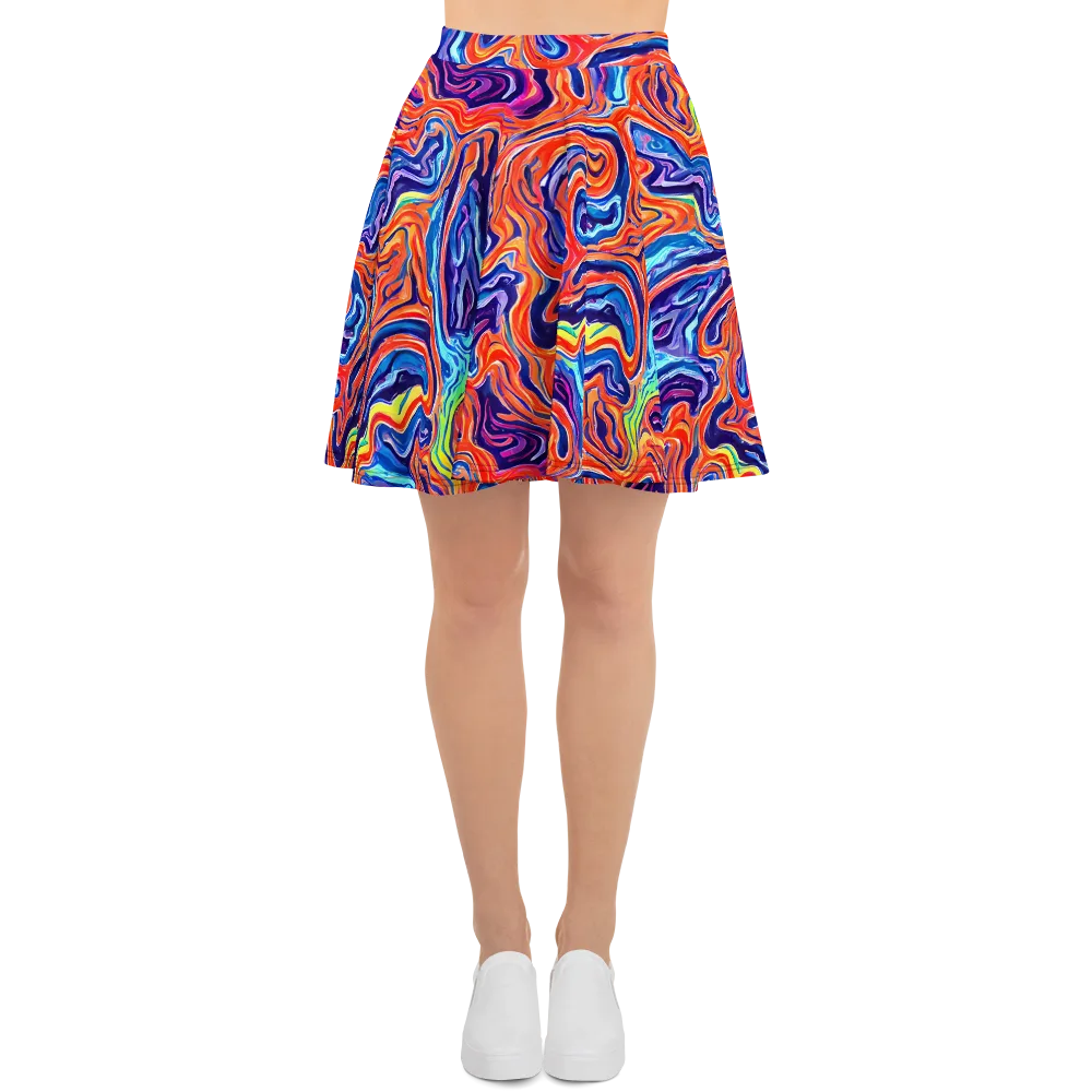 Neon Marbling on Skater Skirt — Front