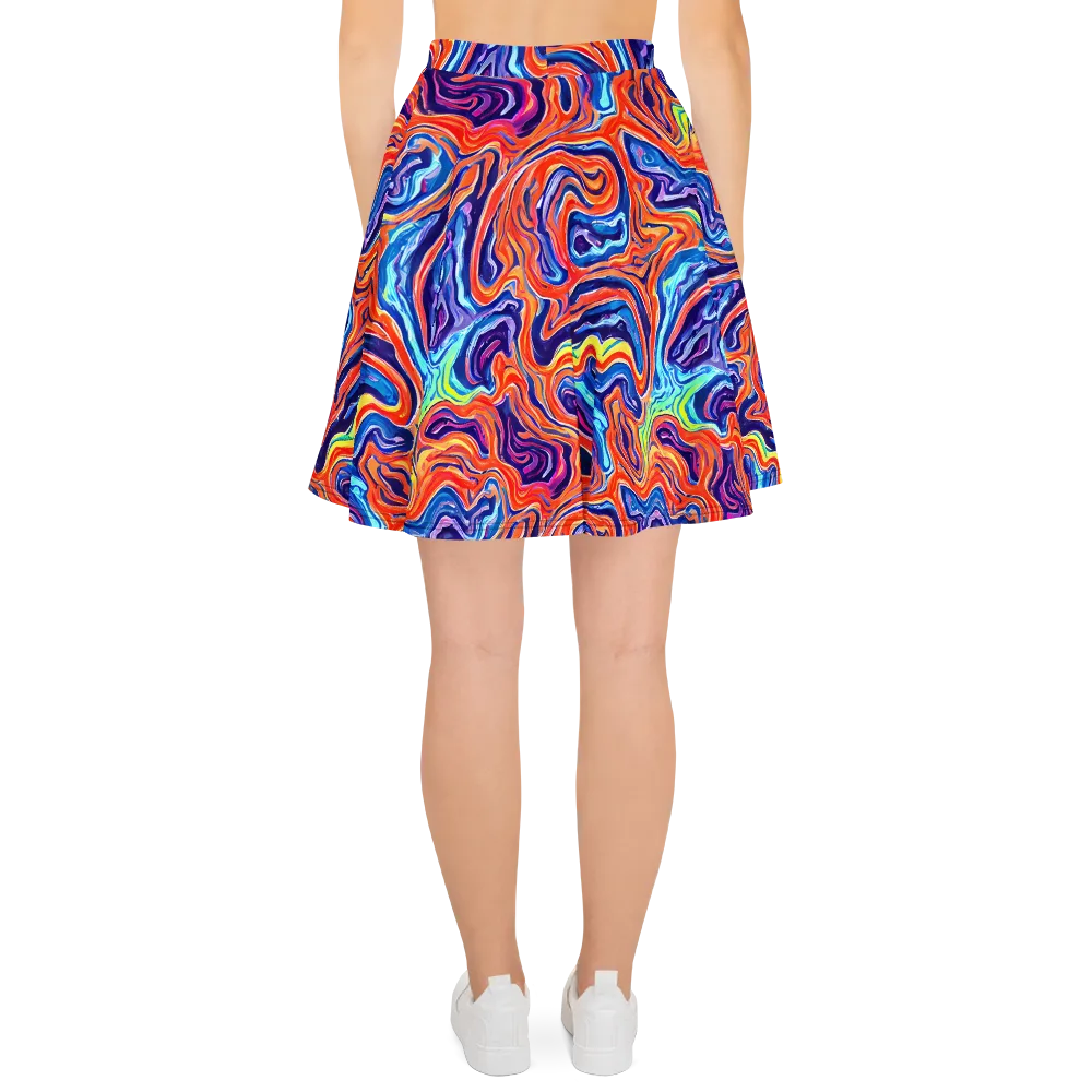 Neon Marbling on Skater Skirt — Back
