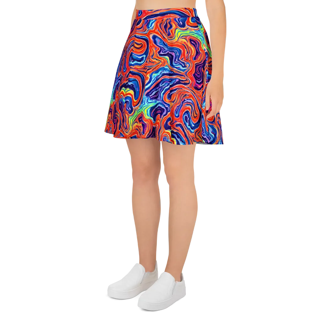Neon Marbling on Skater Skirt — Left