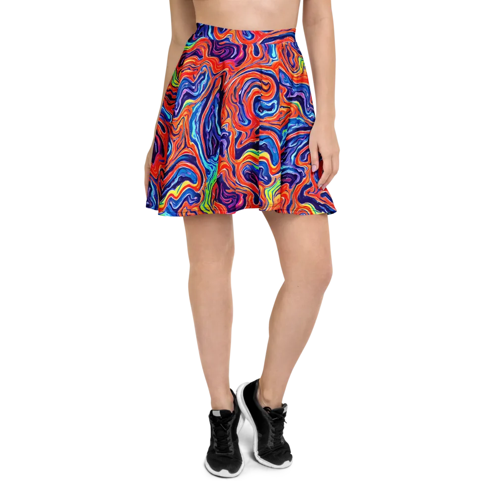 Neon Marbling on Skater Skirt — Front