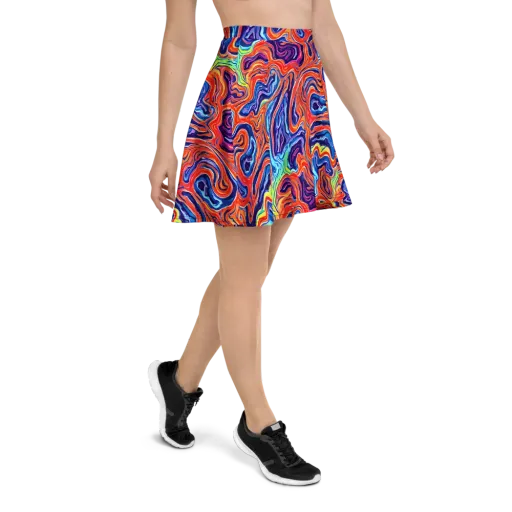 Neon Marbling on a Skater Skirt