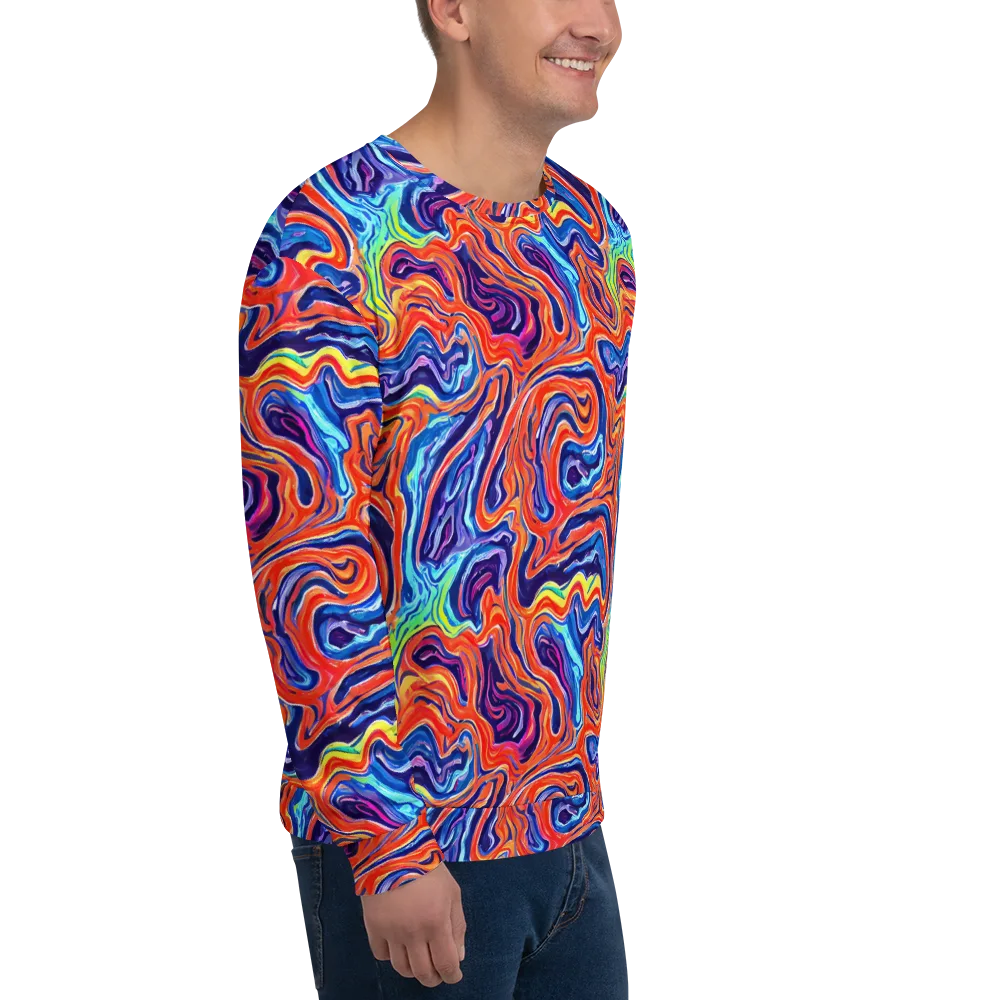 Neon Marbling on Sweatshirt — Right Front