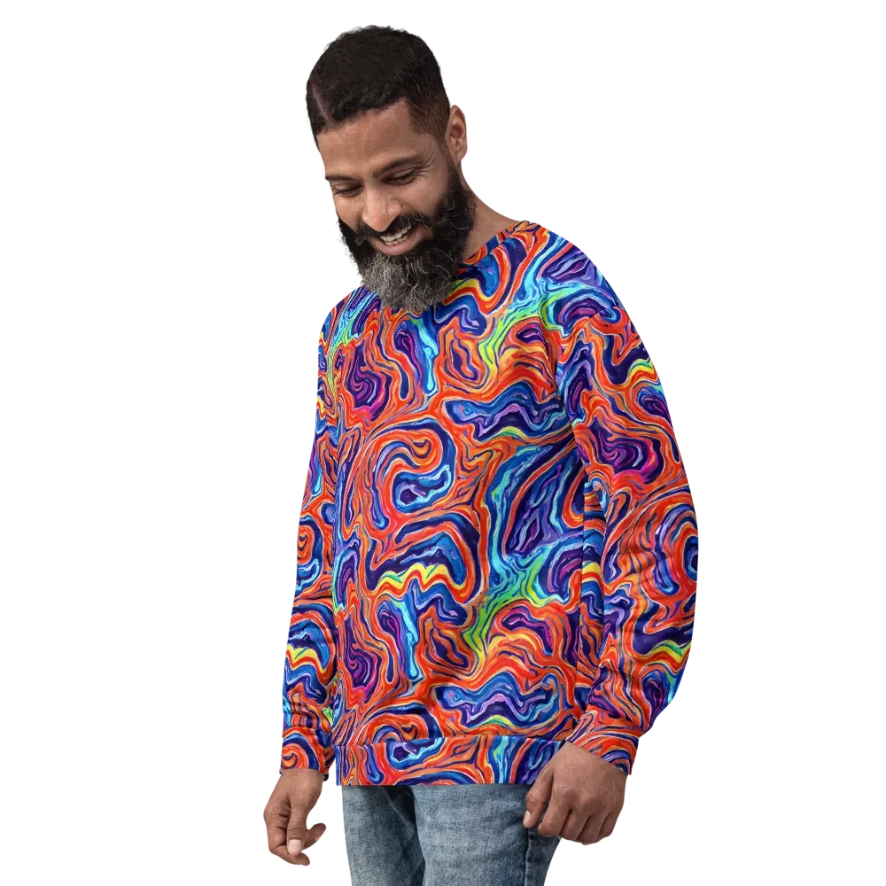Neon Marbling on Sweatshirt — Left Front
