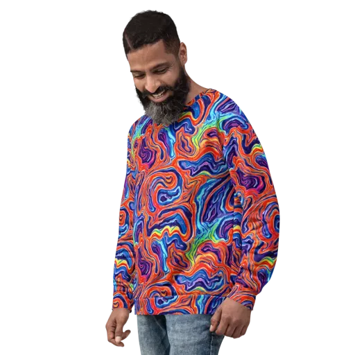 Neon Marbling on a Sweatshirt