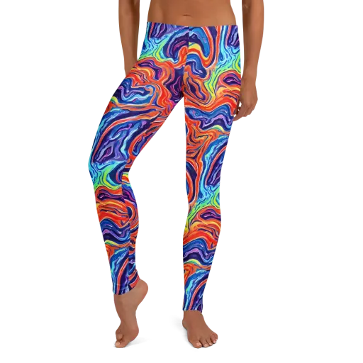 Neon Marbling on a Leggings
