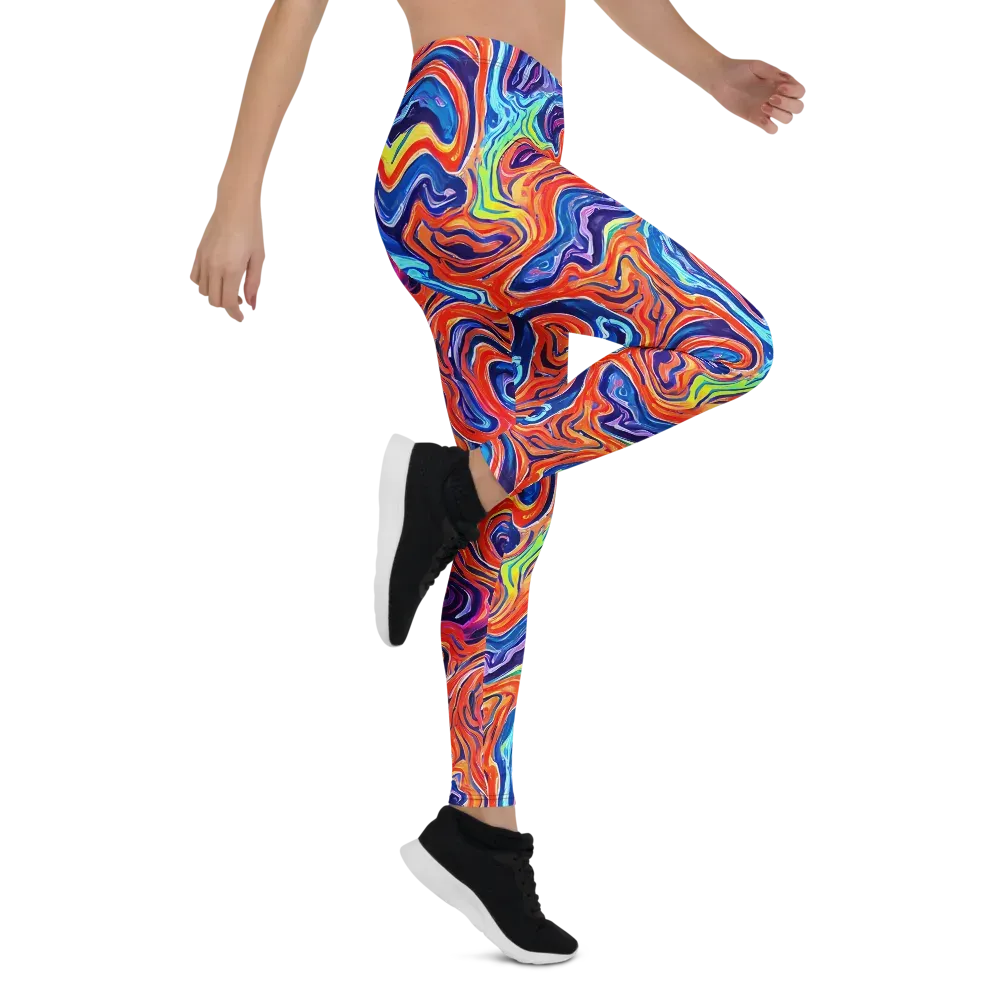 Neon Marbling on Leggings — Right
