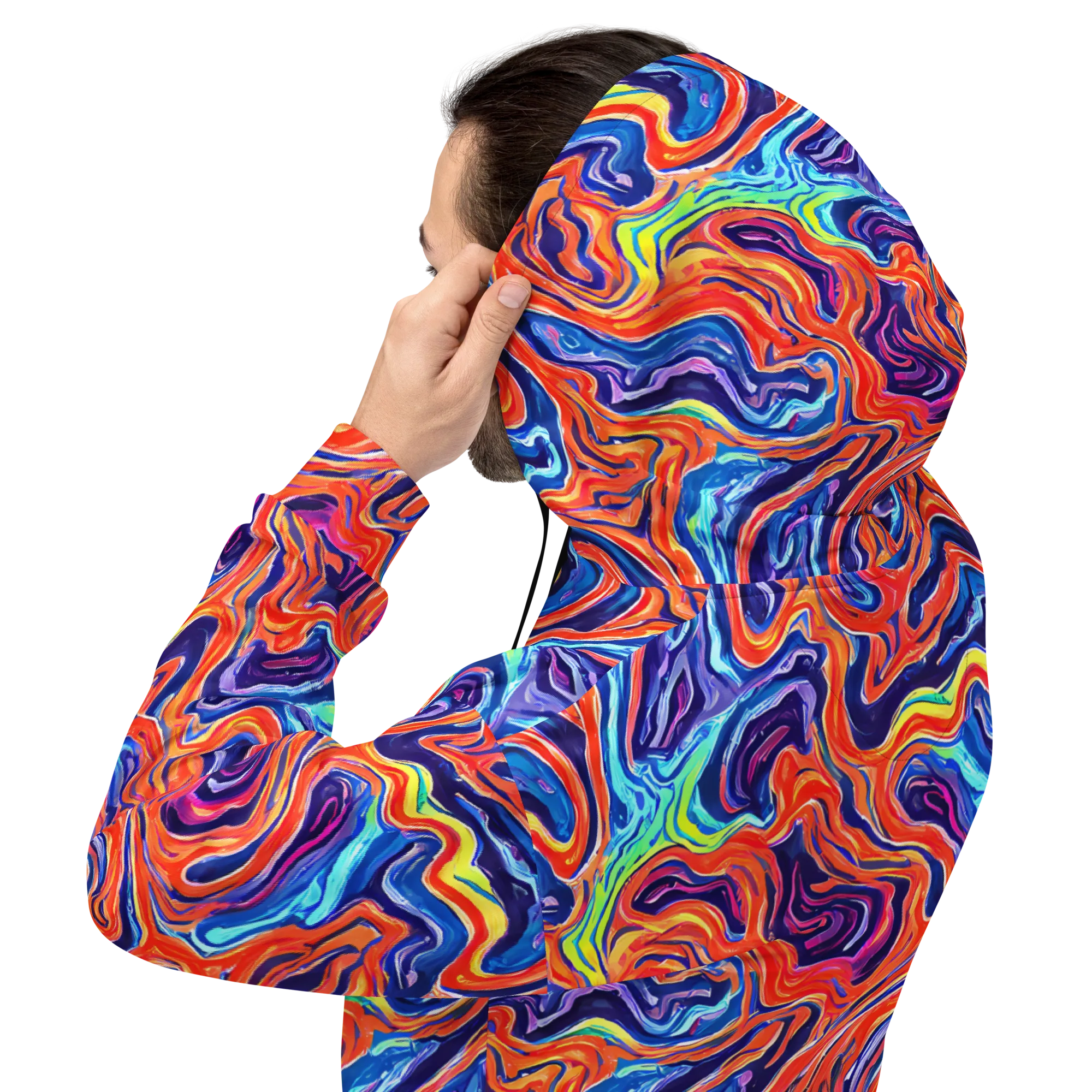 Neon Marbling on Hoodie — Back