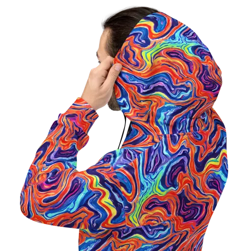 Neon Marbling on a Hoodie