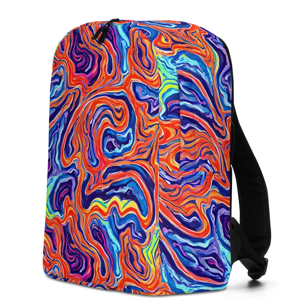 Neon Marbling on Minimalist Backpack — Left