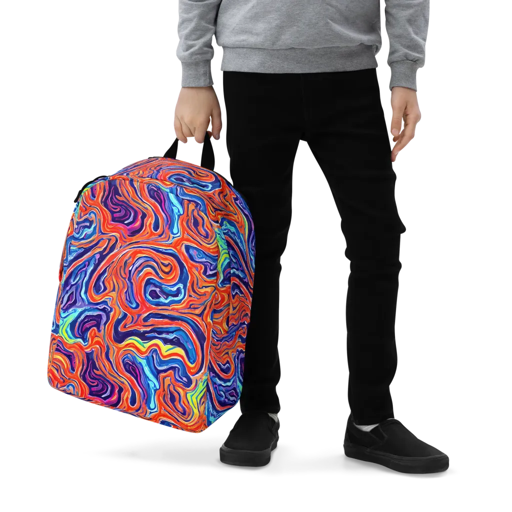 Neon Marbling on Minimalist Backpack — Zoomed-in
