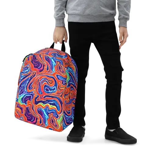 Neon Marbling on a Minimalist Backpack