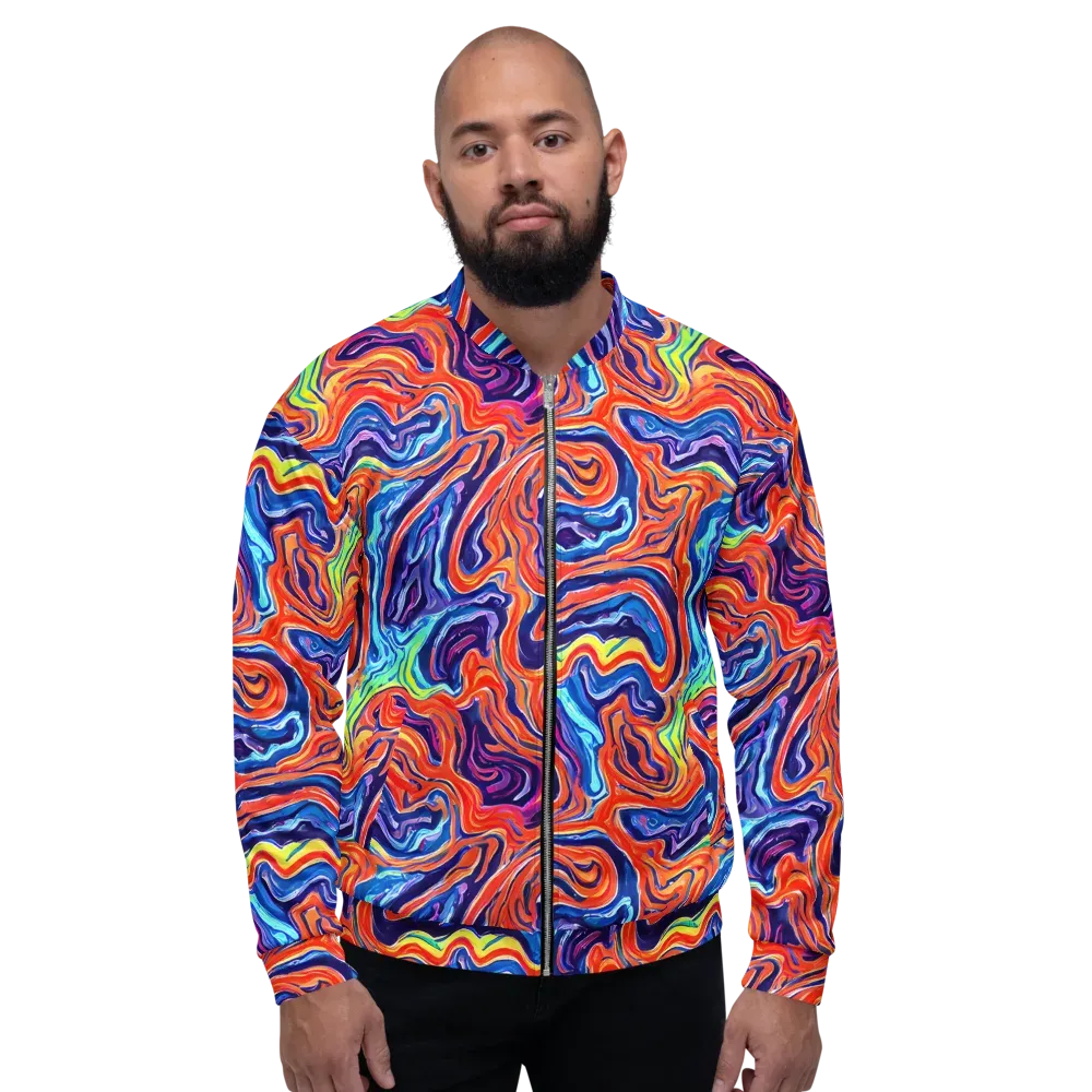 Neon Marbling on Bomber Jacket — Front
