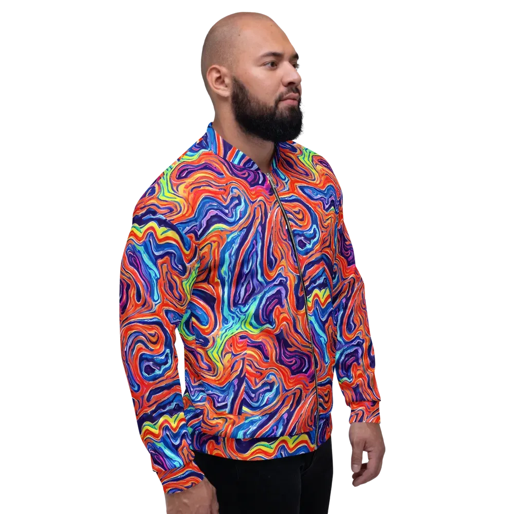 Neon Marbling on Bomber Jacket — Right