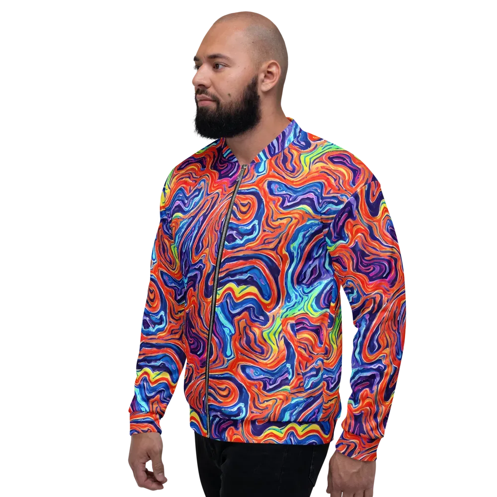 Neon Marbling on Bomber Jacket — Left