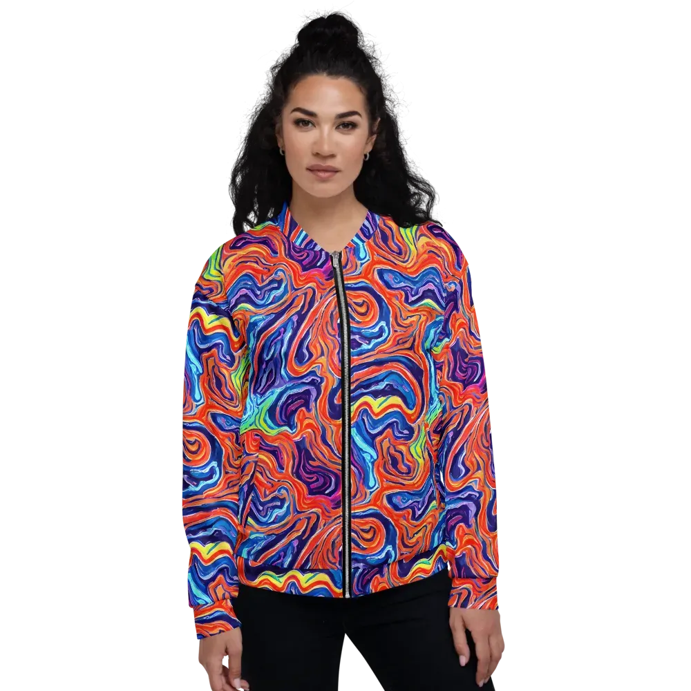 Neon Marbling on Bomber Jacket — Front