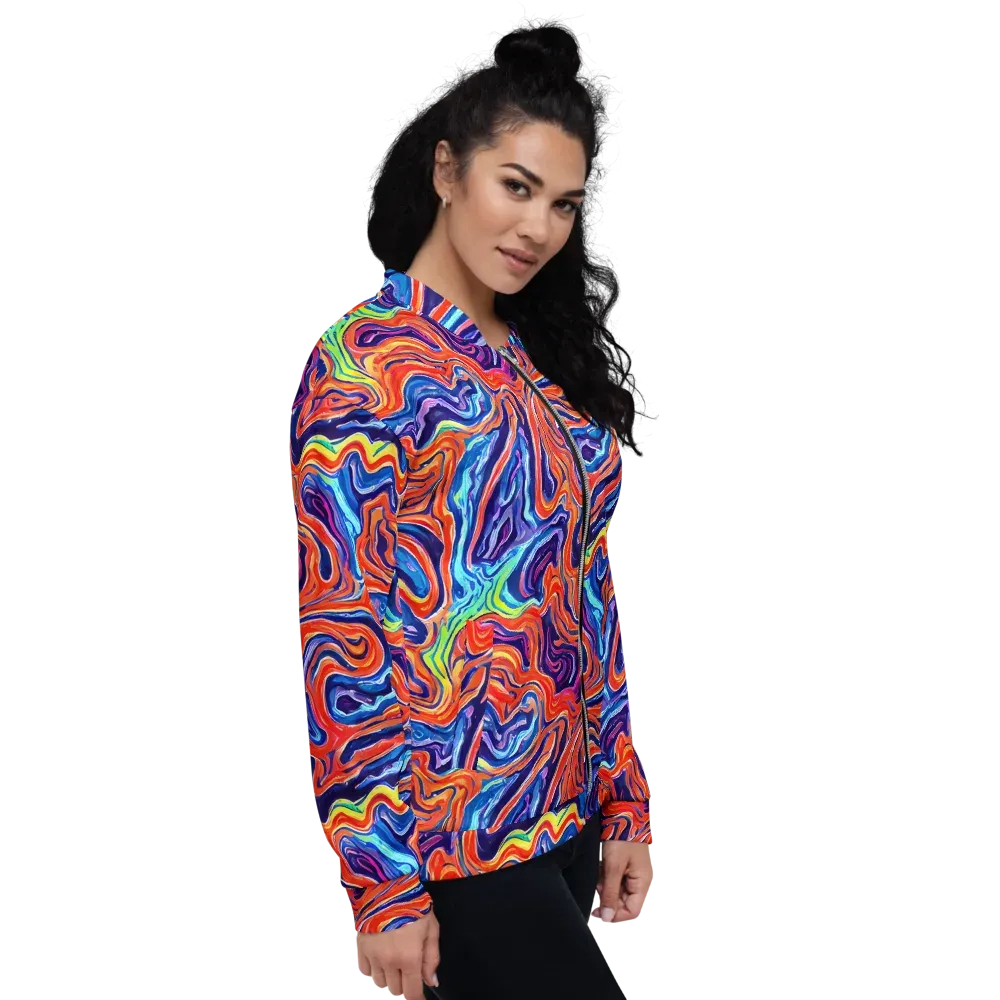 Neon Marbling on Bomber Jacket — Right