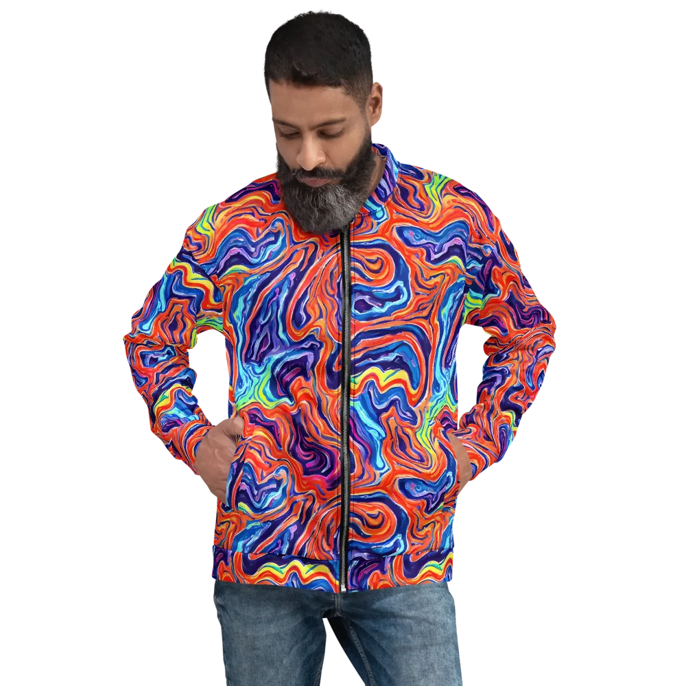 Neon Marbling on Bomber Jacket — Front