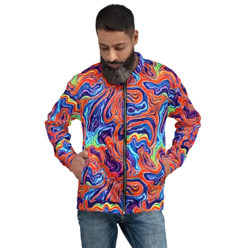 Neon Marbling on a Bomber Jacket
