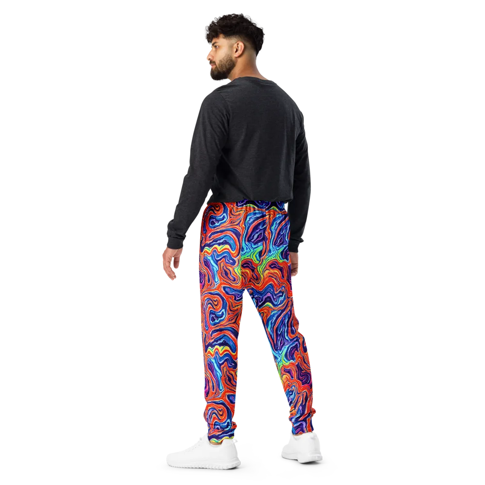 Neon Marbling on Men's Joggers — Back