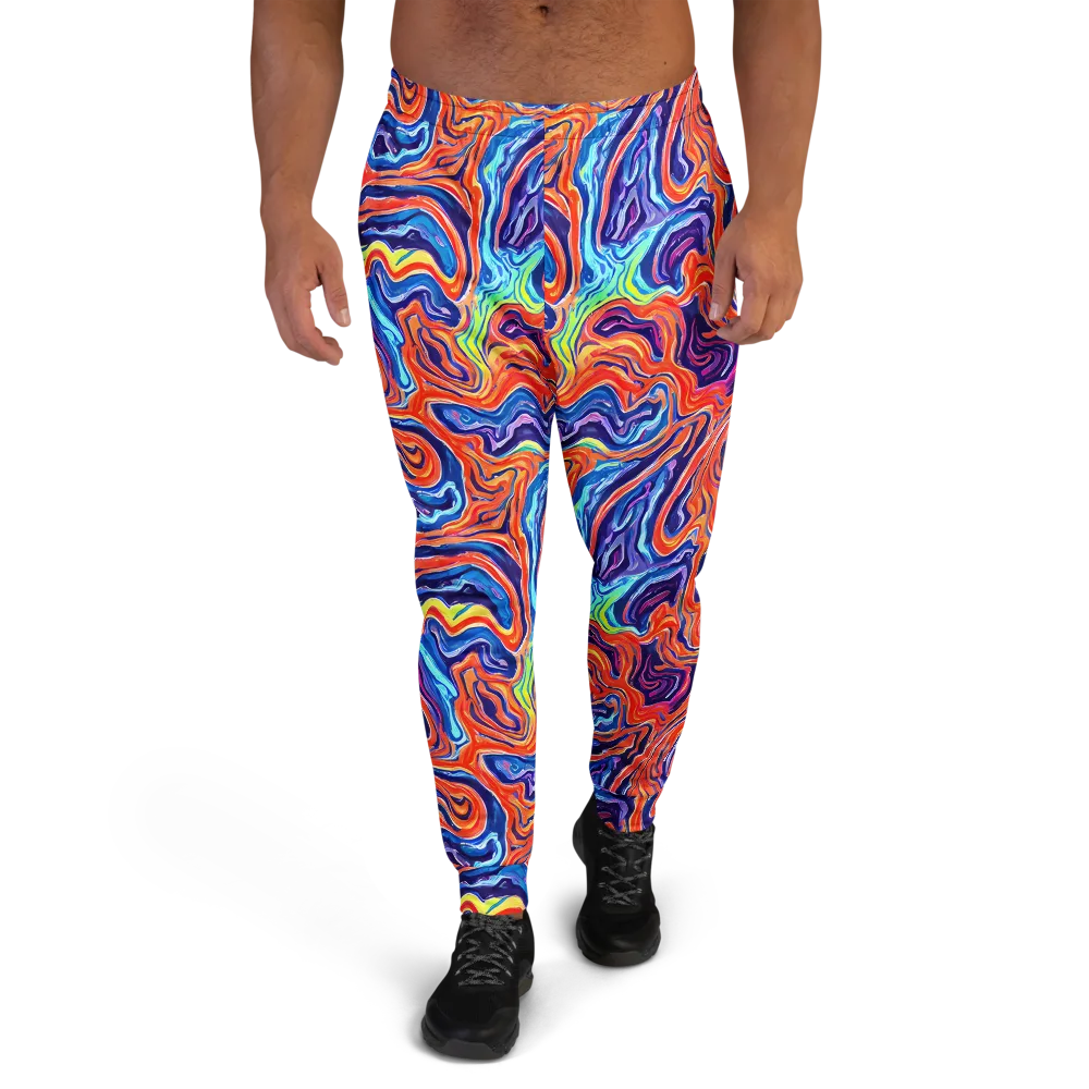 Neon Marbling on Men's Joggers — Front