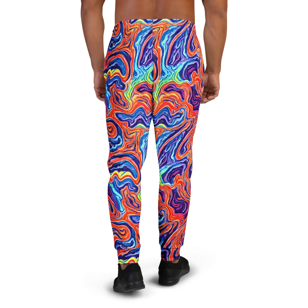 Neon Marbling on Men's Joggers — Back