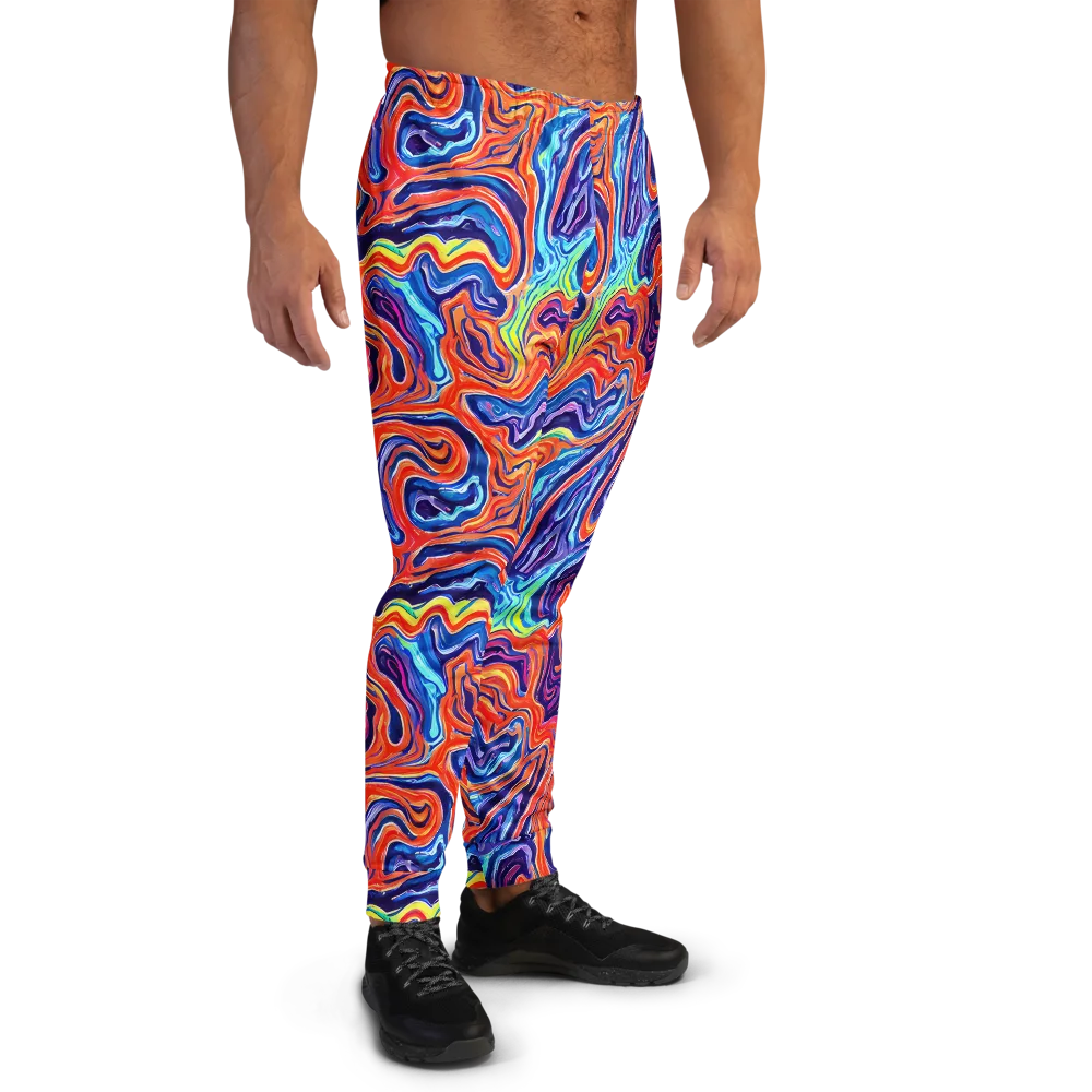 Neon Marbling on Men's Joggers — Right