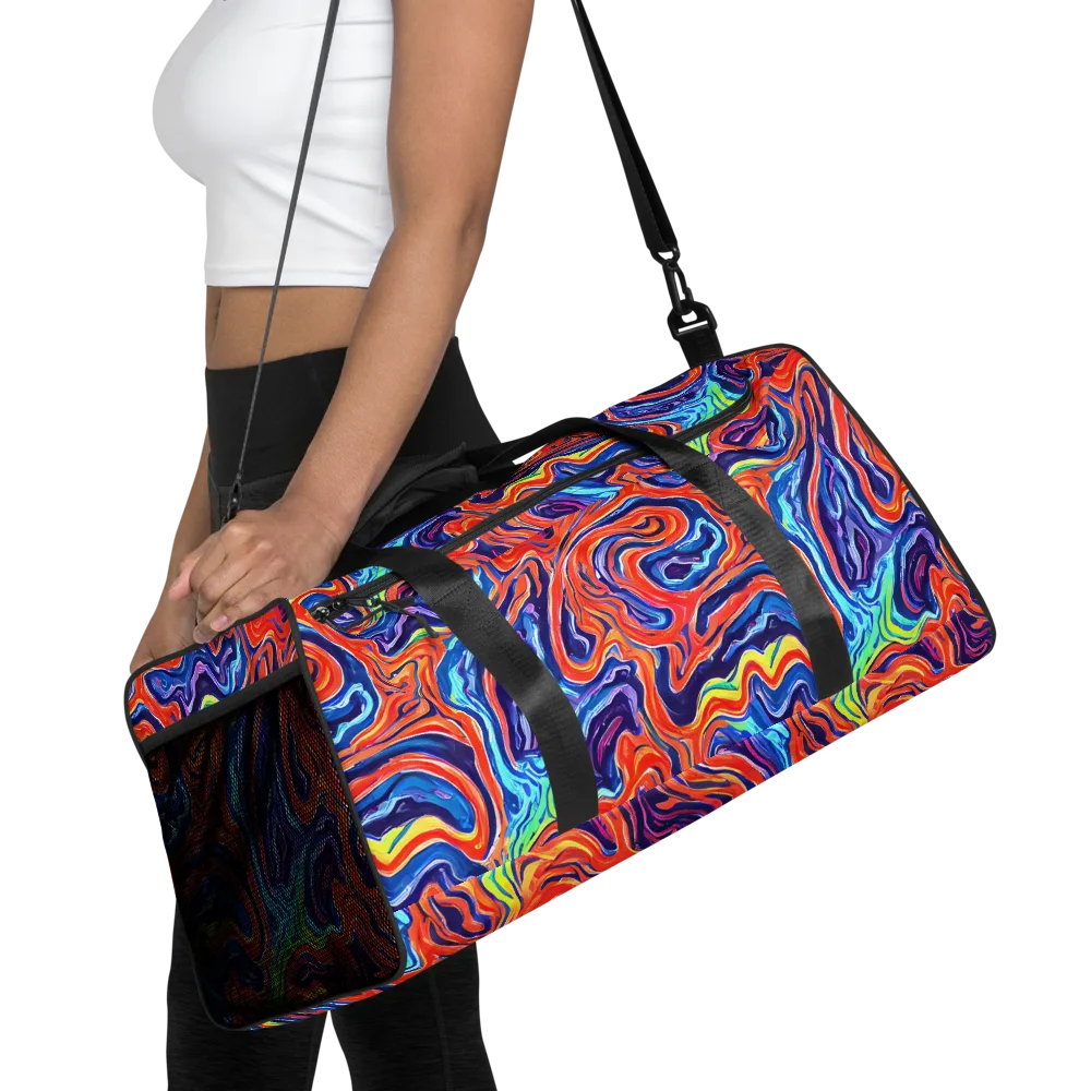 Neon Marbling on Duffle Bag — Front
