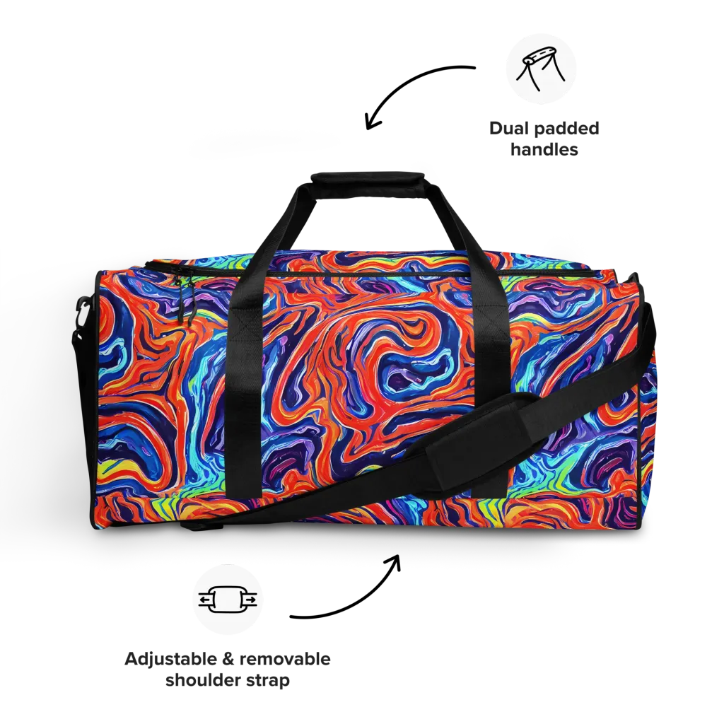Neon Marbling on Duffle Bag — Front