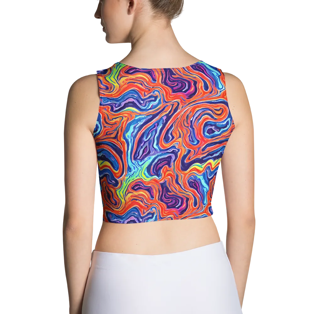 Neon Marbling on Crop Top — Back