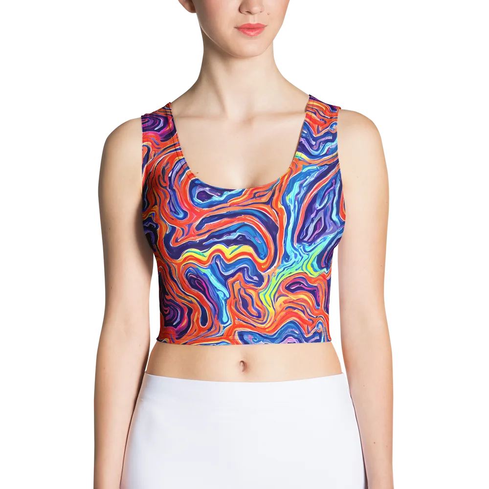 Neon Marbling on Crop Top — Front
