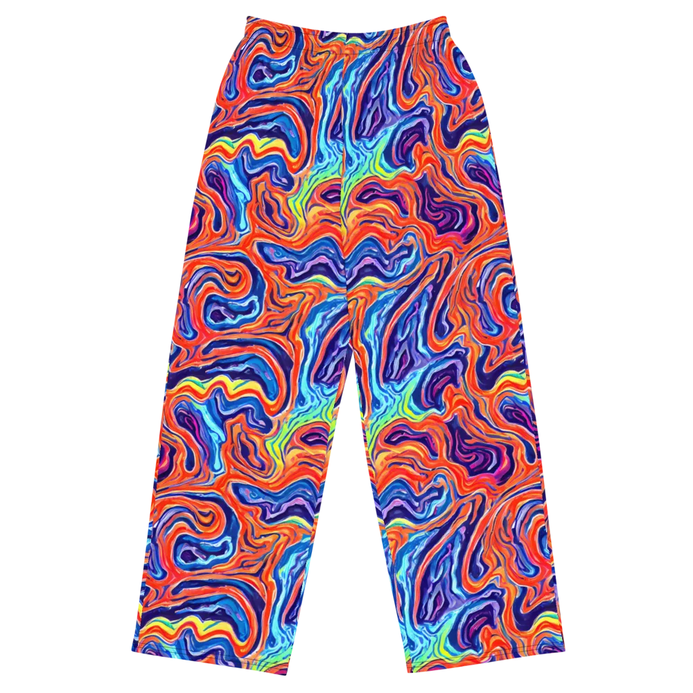 Neon Marbling on Wide-Leg Pants — Front