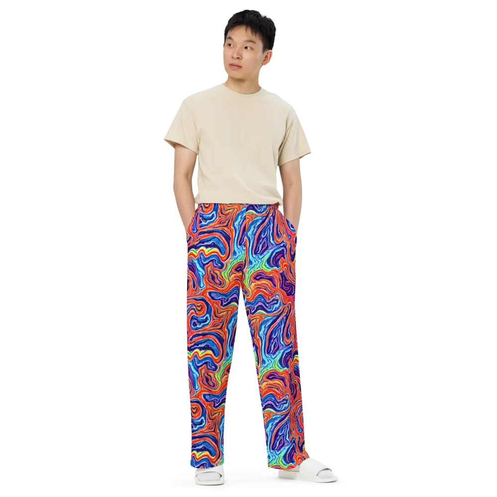 Neon Marbling on Wide-Leg Pants — Front