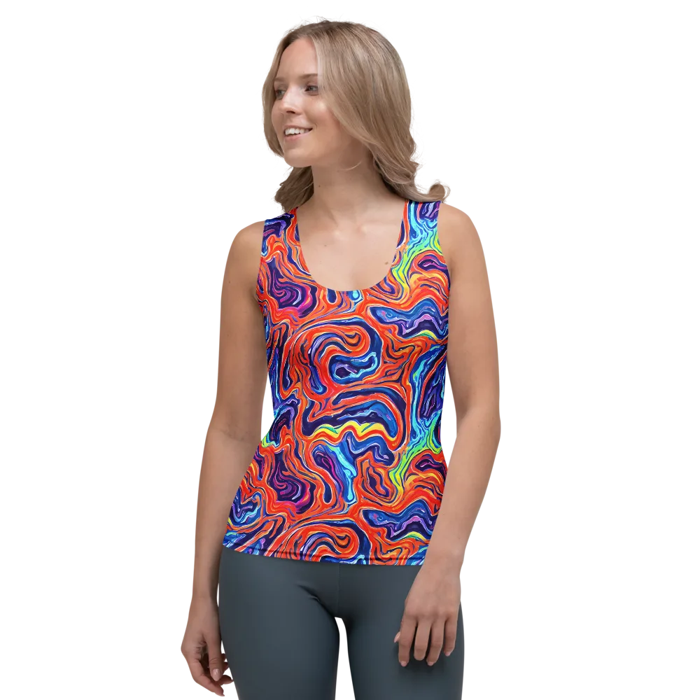 Neon Marbling on Women's Tank Top — Front