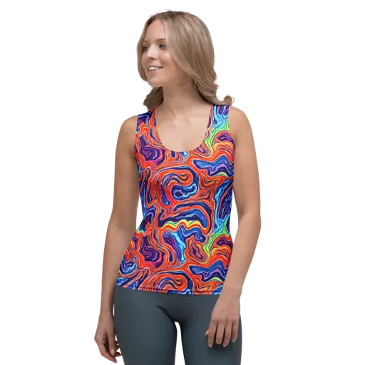 Neon Marbling on a Women's Tank Top
