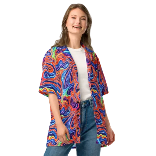 Neon Marbling on a Button Shirt
