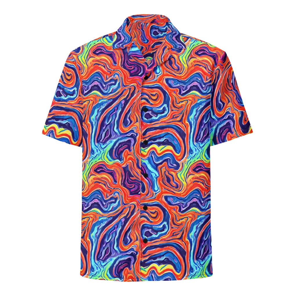 Neon Marbling on Button Shirt — Front