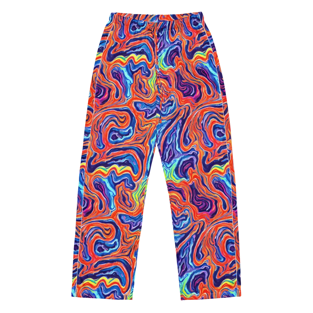 Neon Marbling on Women's Pajama Pants — Front