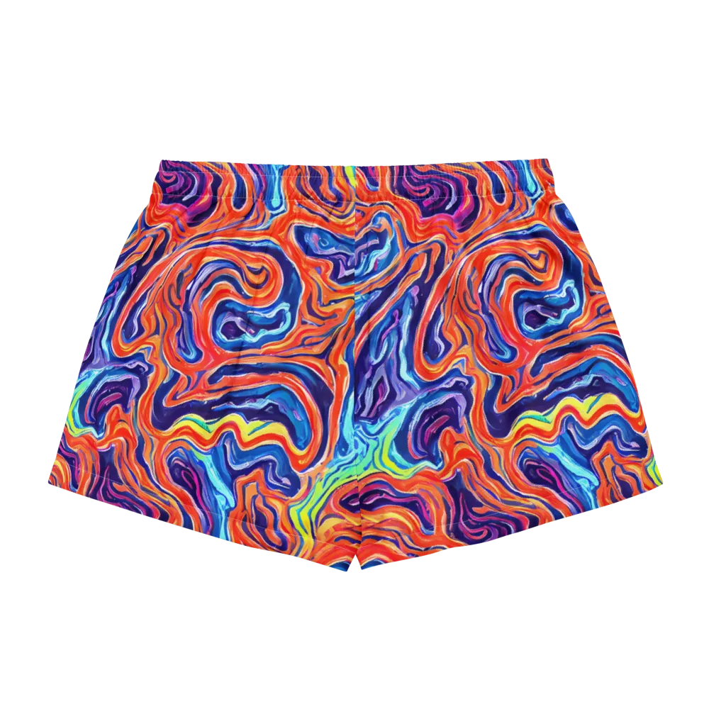 Neon Marbling on Women's Pajama Shorts — Back