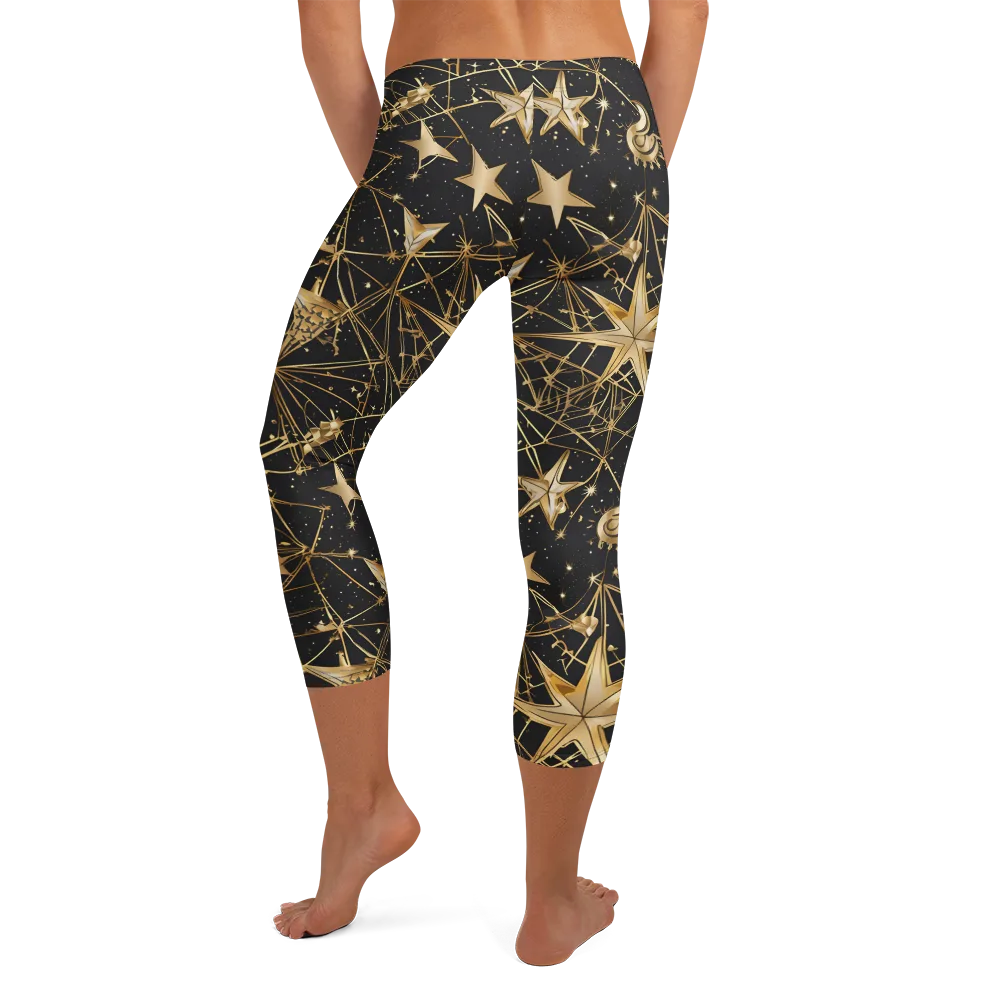 Midnight Orbit on Capri Leggings — Back