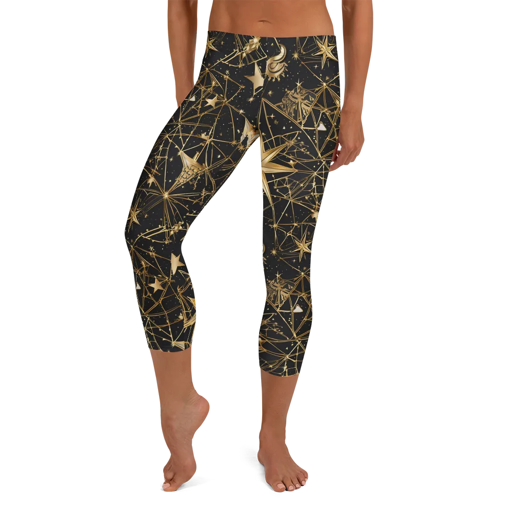 Midnight Orbit on Capri Leggings — Front