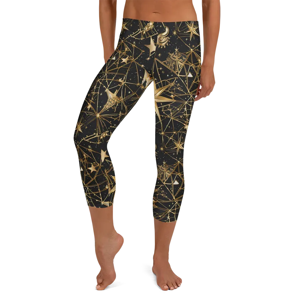 Midnight Orbit on Capri Leggings — Front